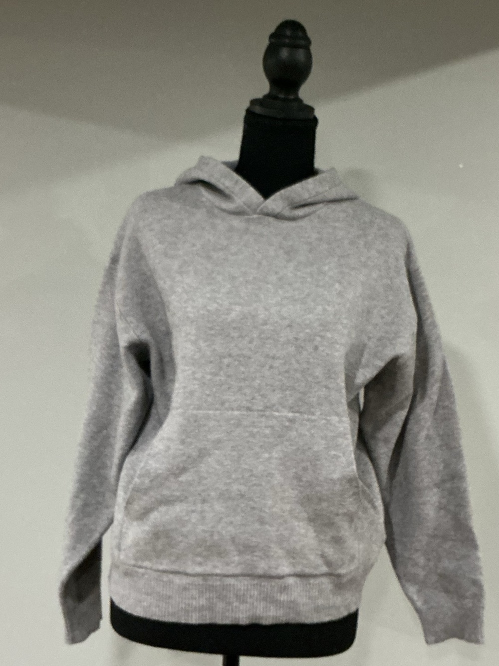 Zara Light Heather Gray Hooded Pullover Sweatshirt